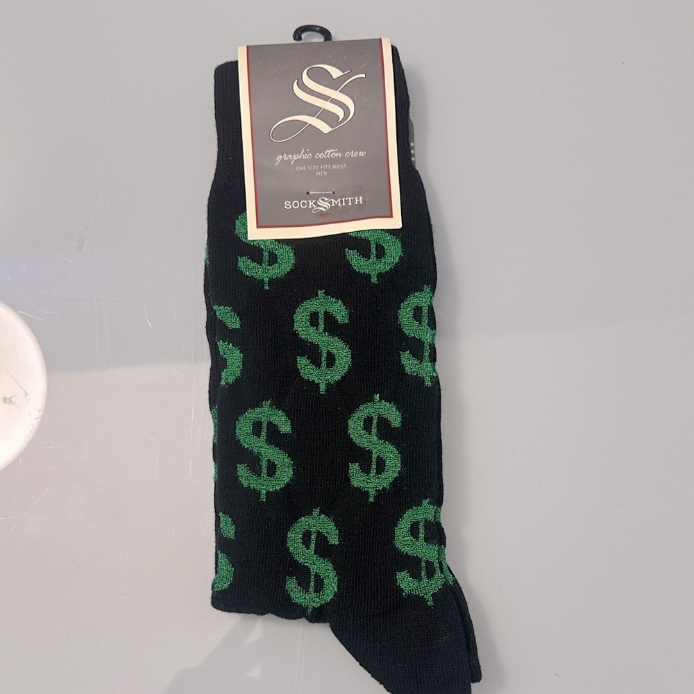 NWT Sock Smith Money Dress Socks